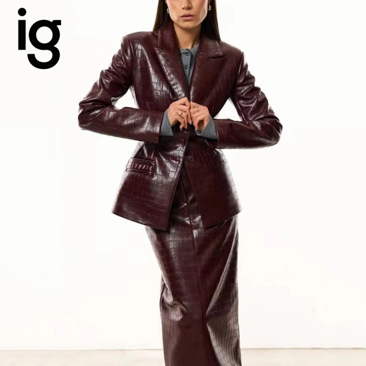 IG Women Burgundy Croc Faux Le - Fly Line recension och pris